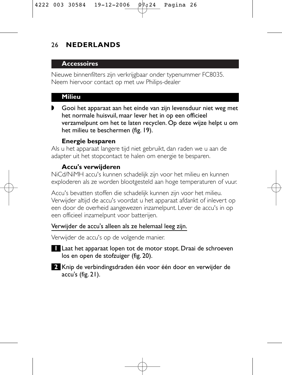 Philips FC6051 User Manual | Page 26 / 80