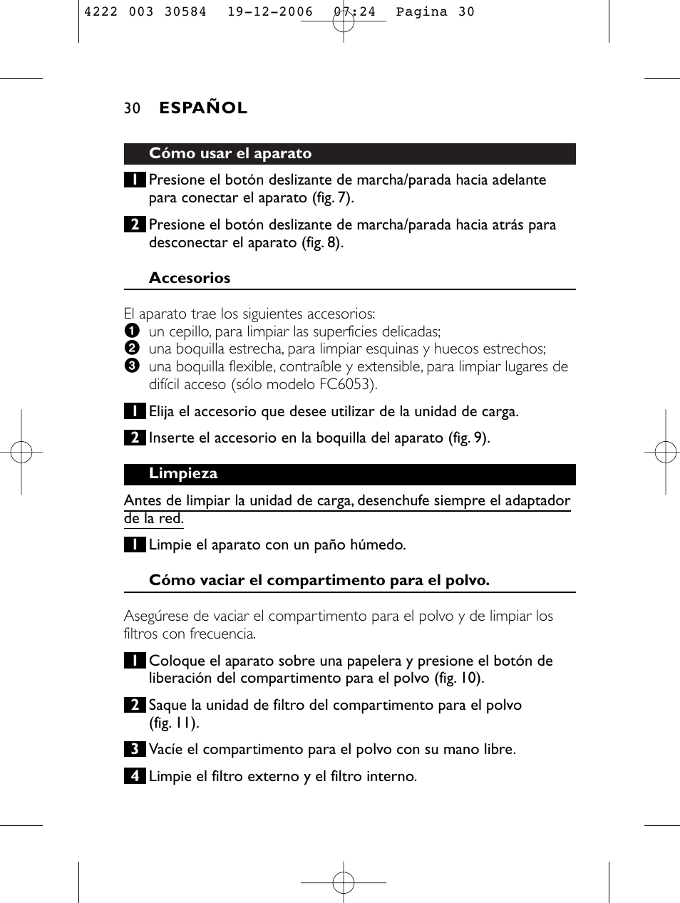 Philips FC6051 User Manual | Page 30 / 80