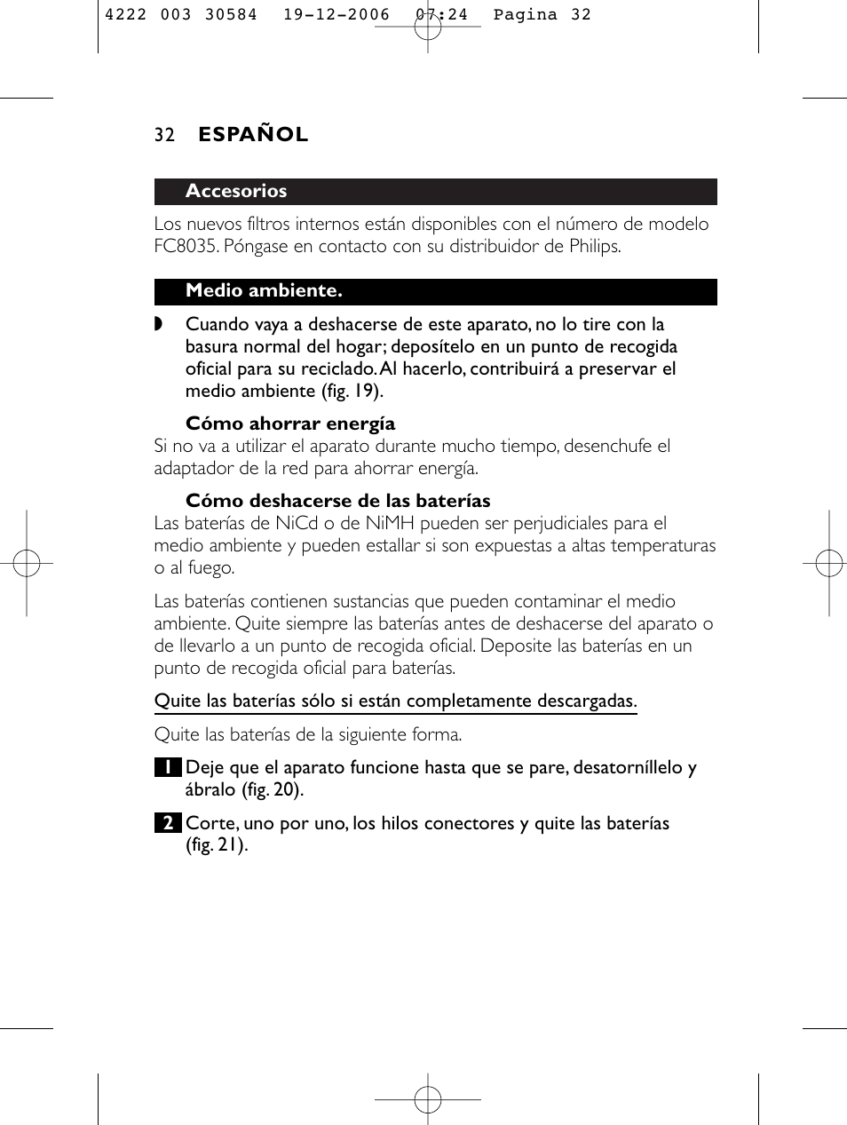 Philips FC6051 User Manual | Page 32 / 80
