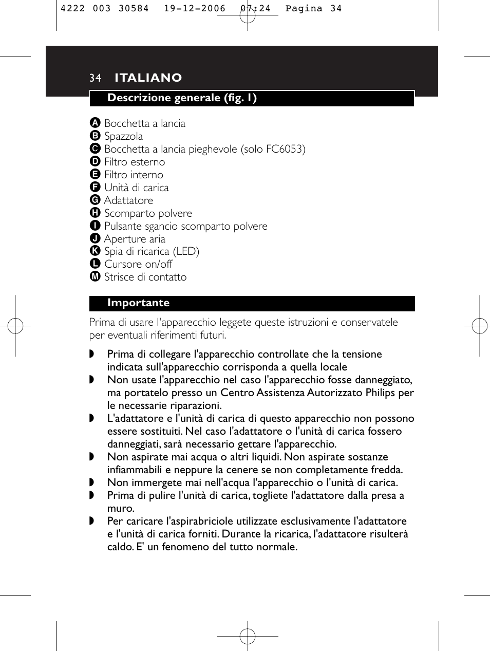 Philips FC6051 User Manual | Page 34 / 80