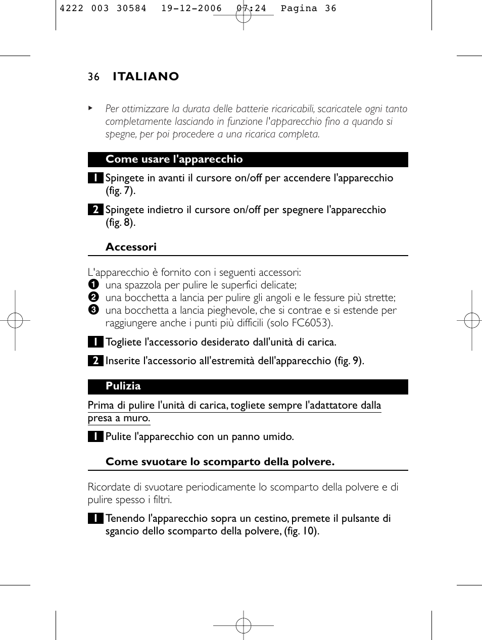 Philips FC6051 User Manual | Page 36 / 80