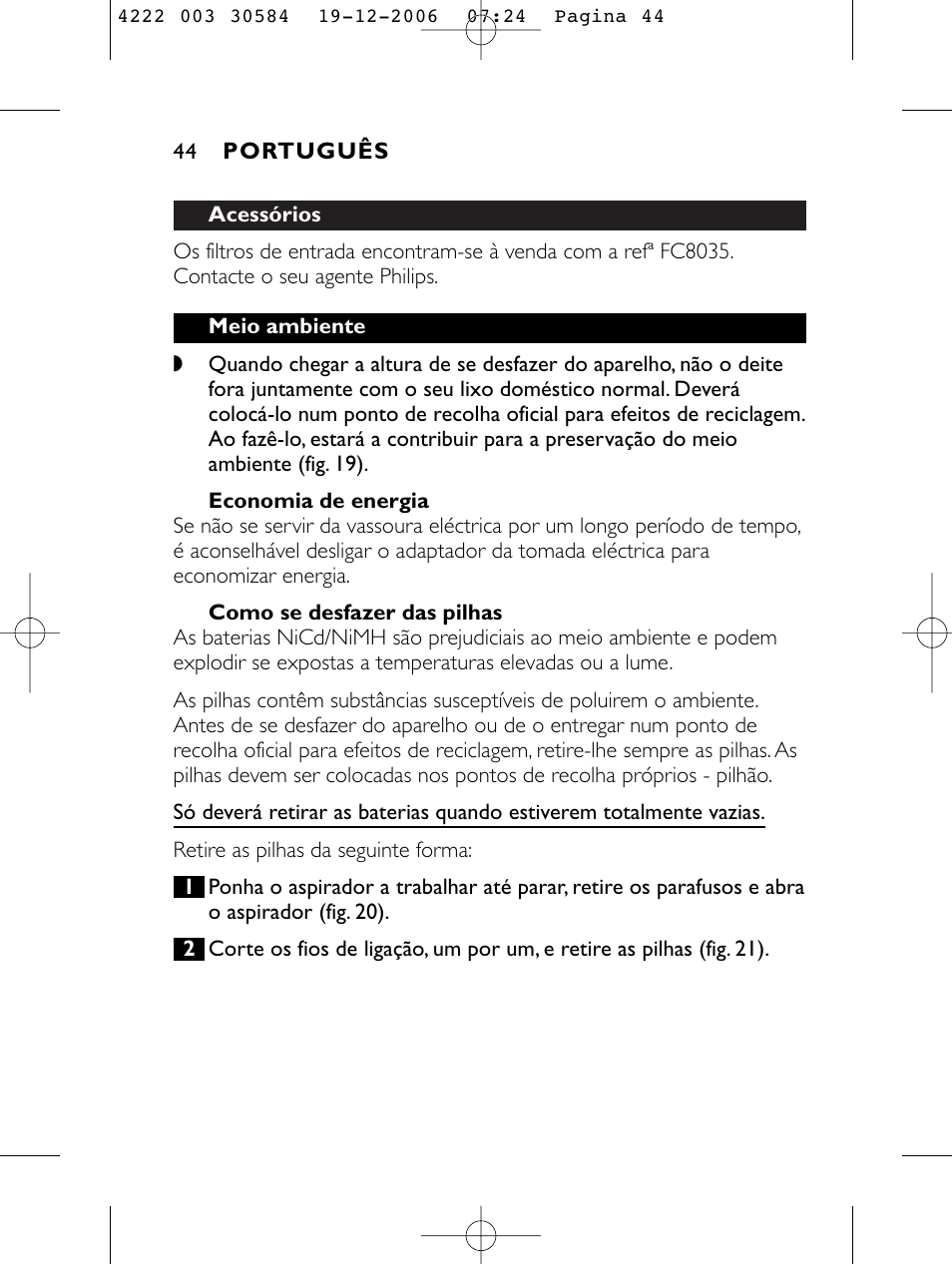 Philips FC6051 User Manual | Page 44 / 80