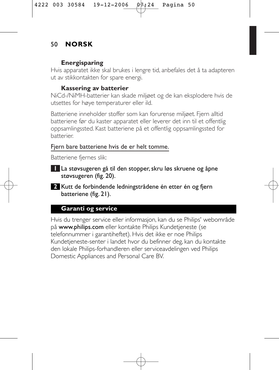 Philips FC6051 User Manual | Page 50 / 80