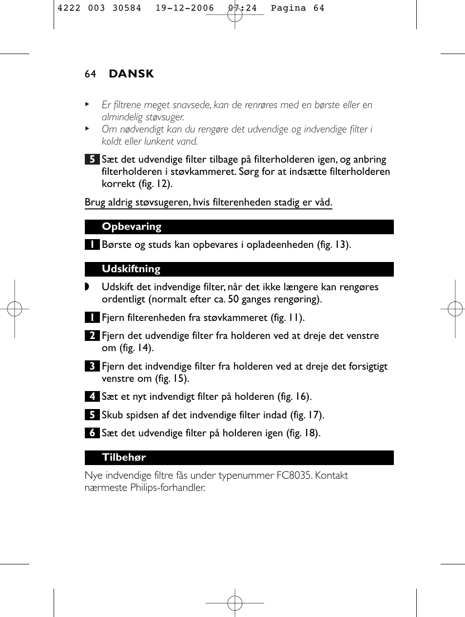 Philips FC6051 User Manual | Page 64 / 80