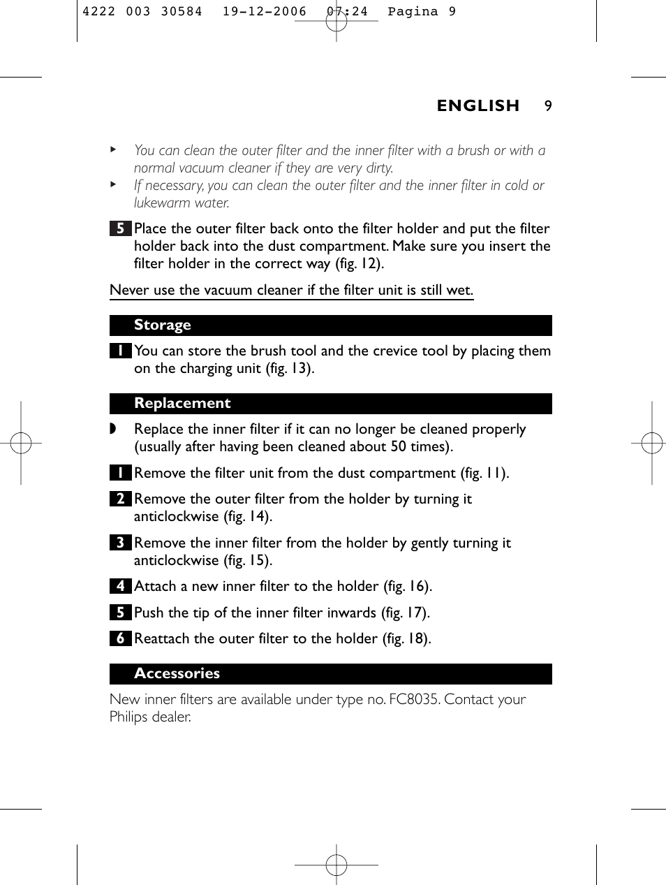 Philips FC6051 User Manual | Page 9 / 80