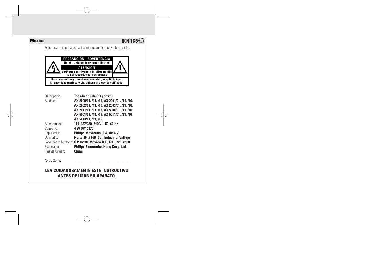 Philips AX2011 User Manual | Page 2 / 17