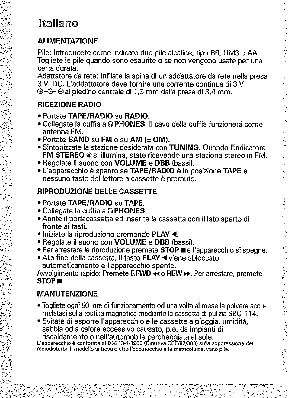 Italiano, V-- -' • •'« i i | Philips AQ6513/17Z User Manual | Page 6 / 7