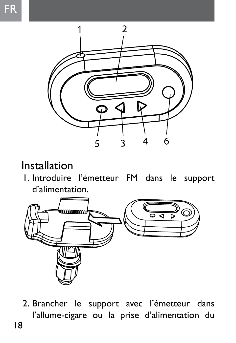 Fr installation | Philips SJM2302 User Manual | Page 18 / 24