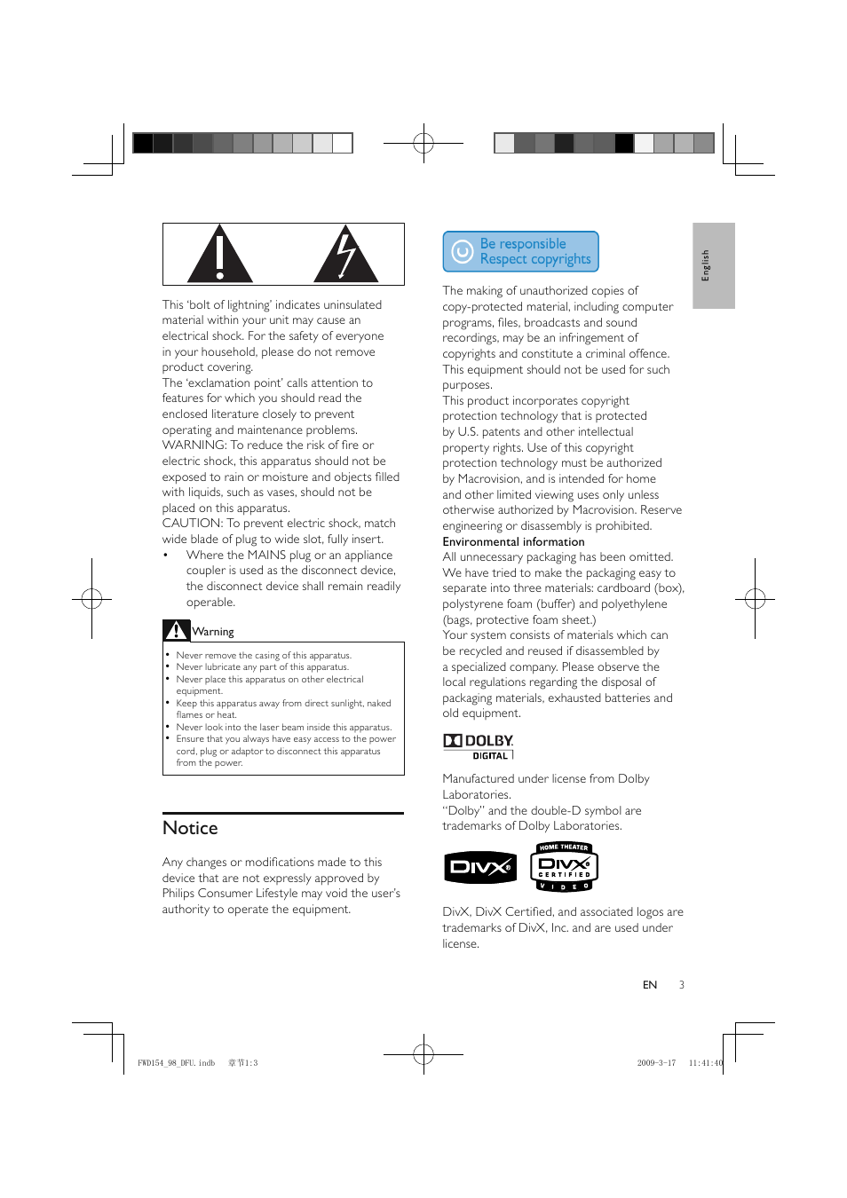 Philips FWD154/98 User Manual | Page 4 / 32