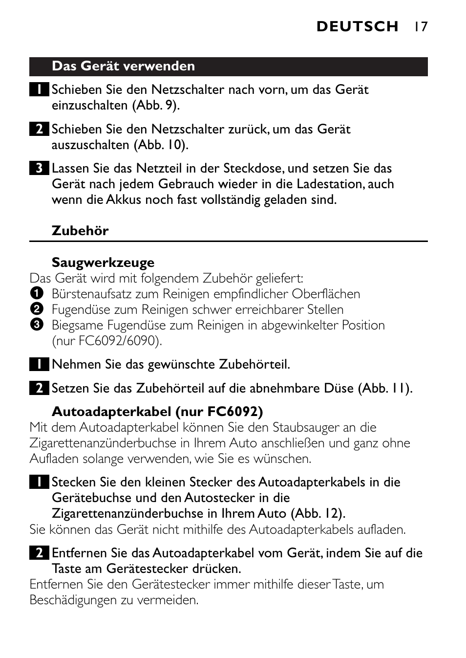 Philips FC6090 User Manual | Page 17 / 116