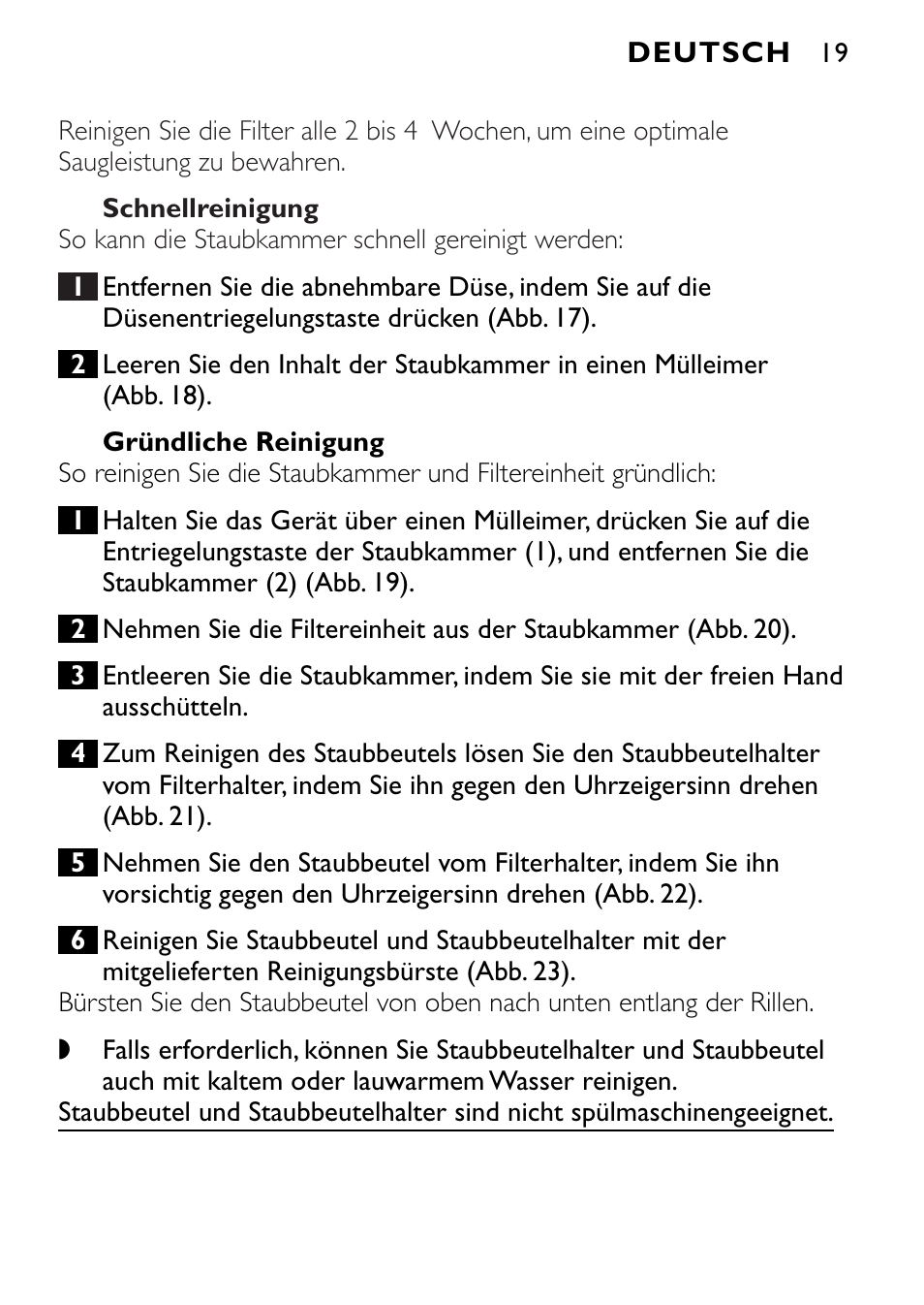 Philips FC6090 User Manual | Page 19 / 116