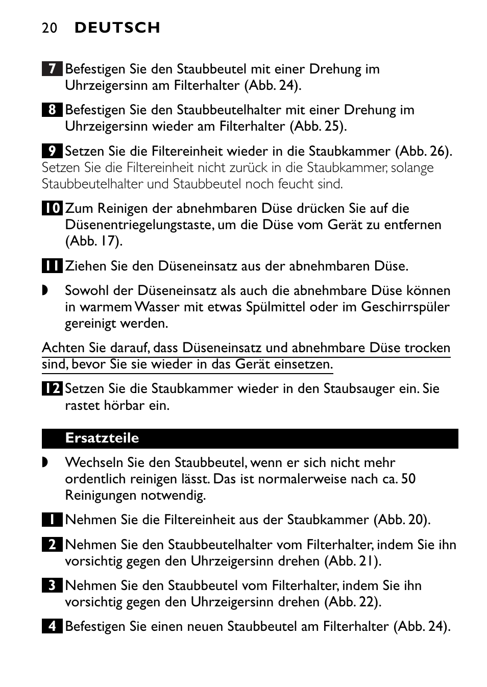 Philips FC6090 User Manual | Page 20 / 116