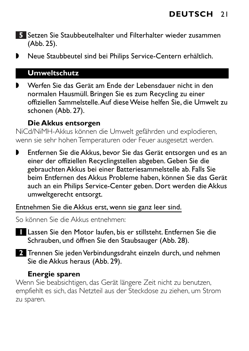 Philips FC6090 User Manual | Page 21 / 116