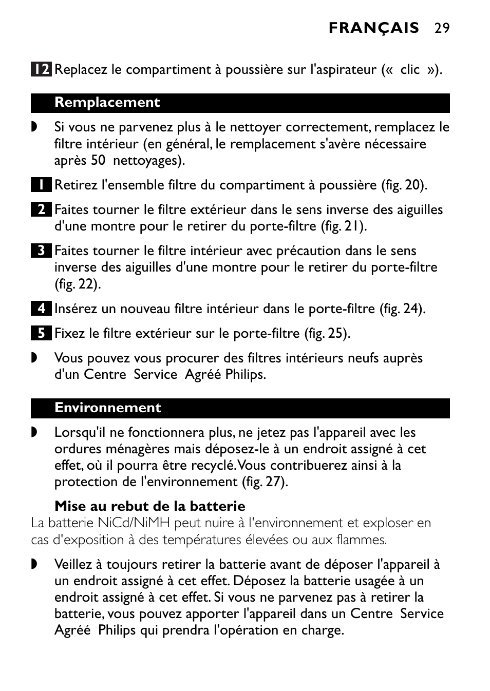 Philips FC6090 User Manual | Page 29 / 116