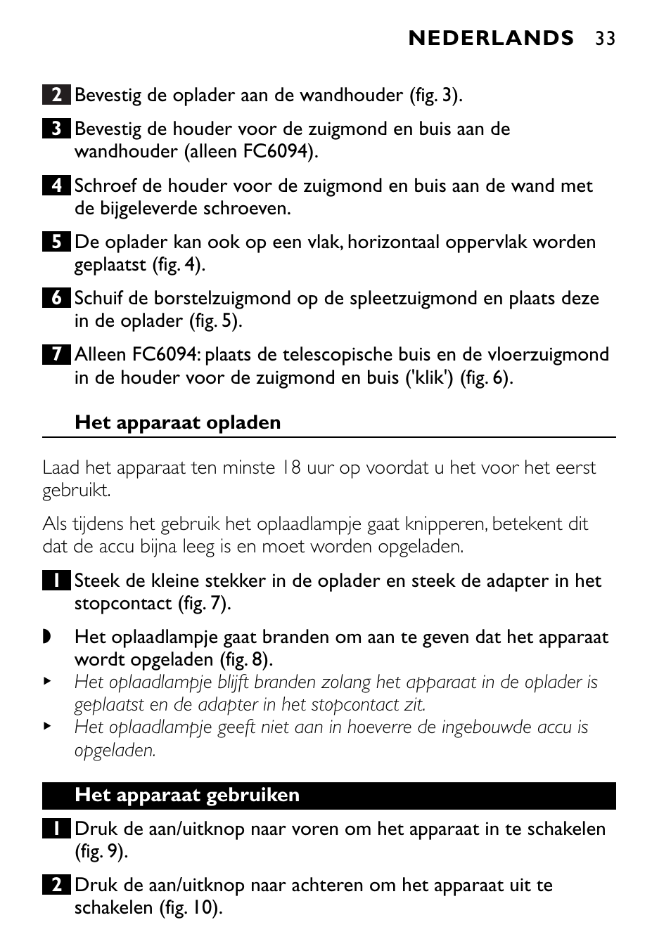 Philips FC6090 User Manual | Page 33 / 116