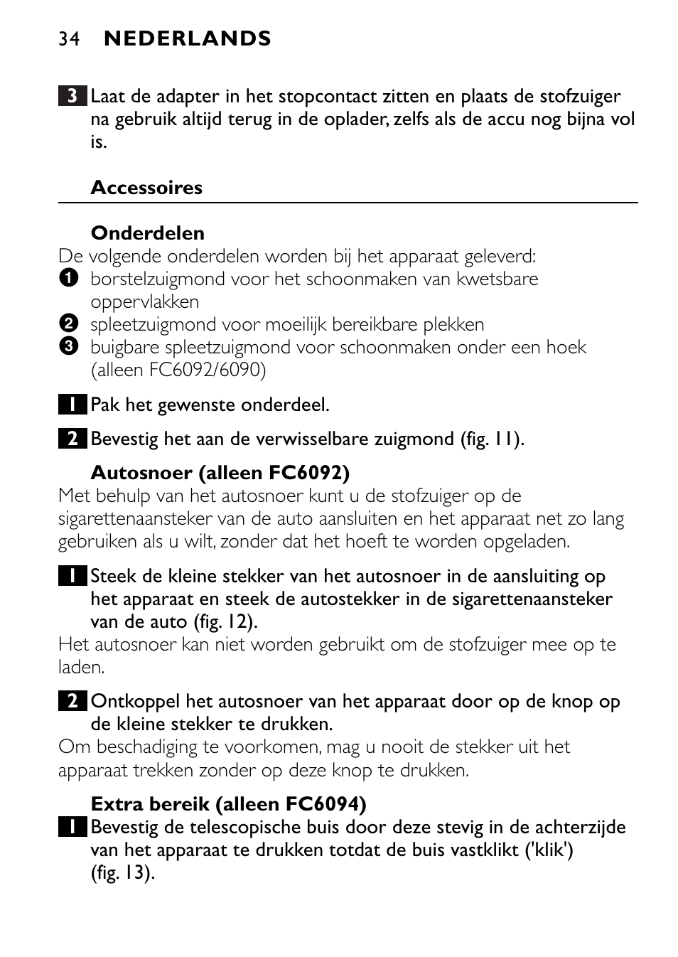 Philips FC6090 User Manual | Page 34 / 116