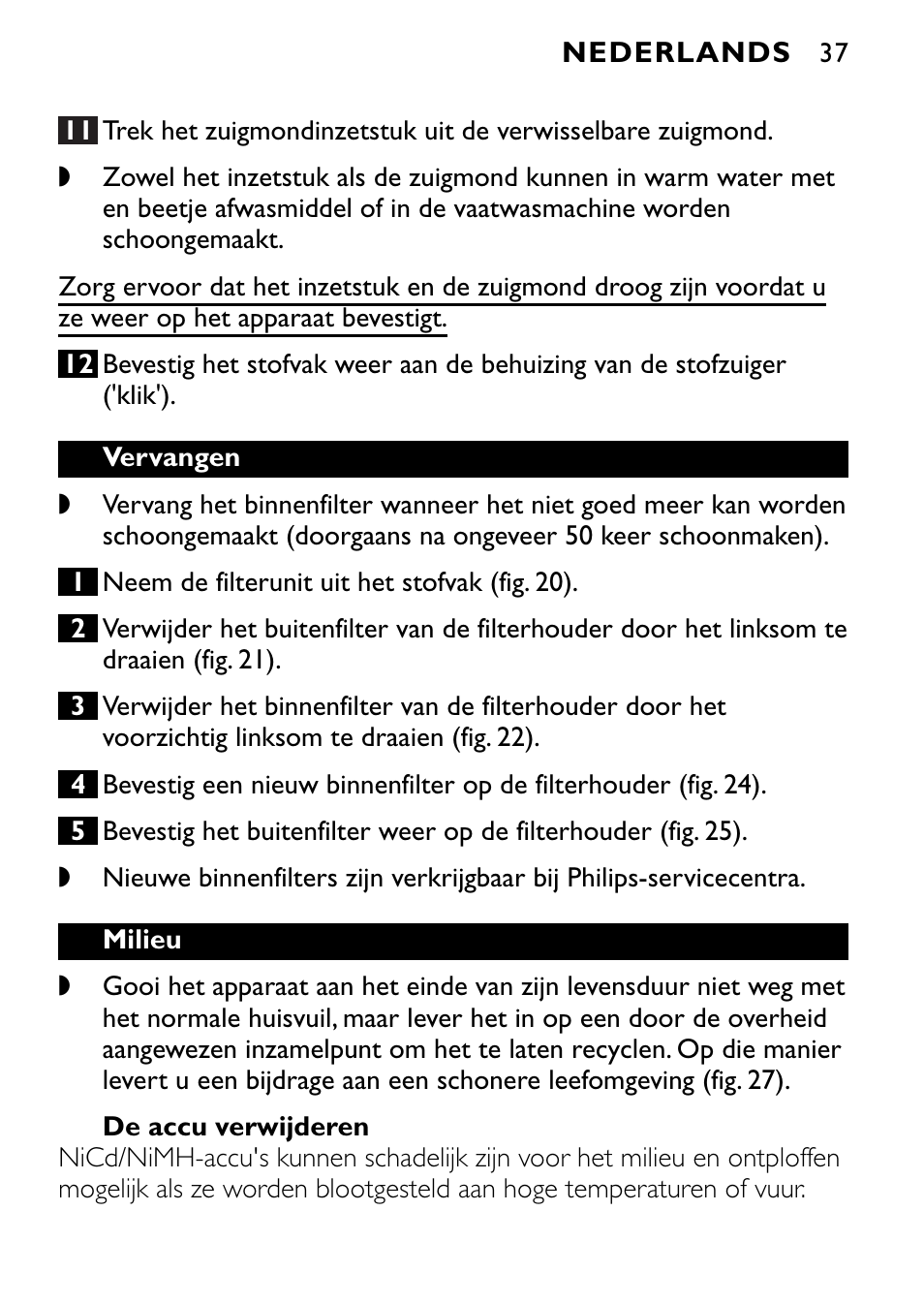 Philips FC6090 User Manual | Page 37 / 116