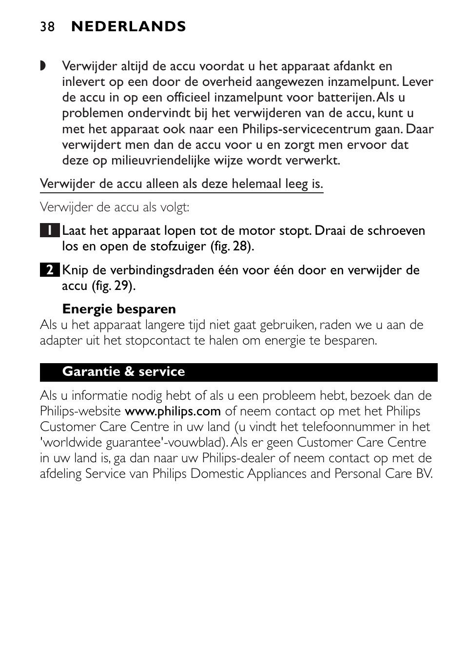 Philips FC6090 User Manual | Page 38 / 116