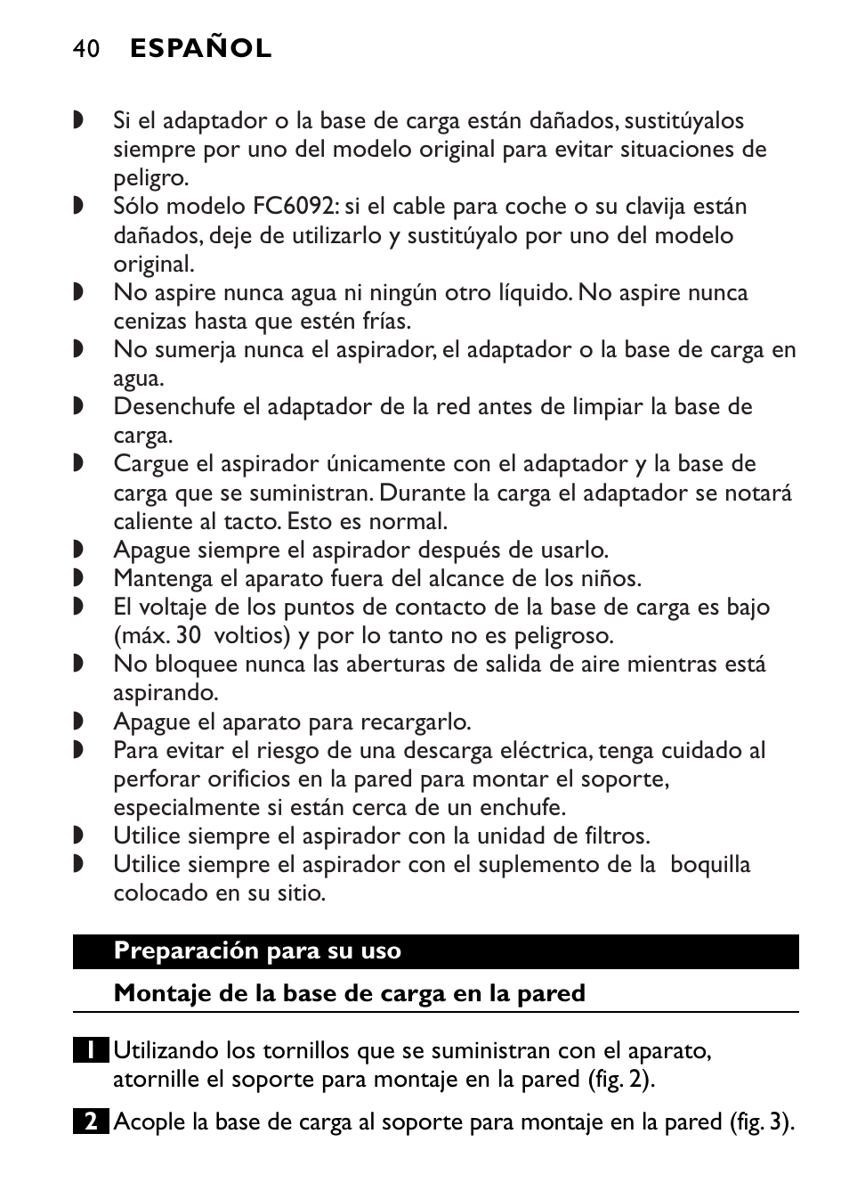 Philips FC6090 User Manual | Page 40 / 116