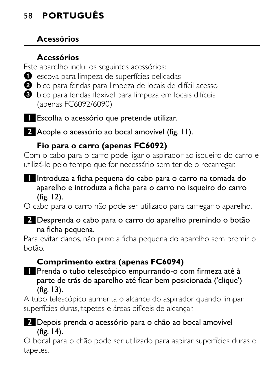 Philips FC6090 User Manual | Page 58 / 116