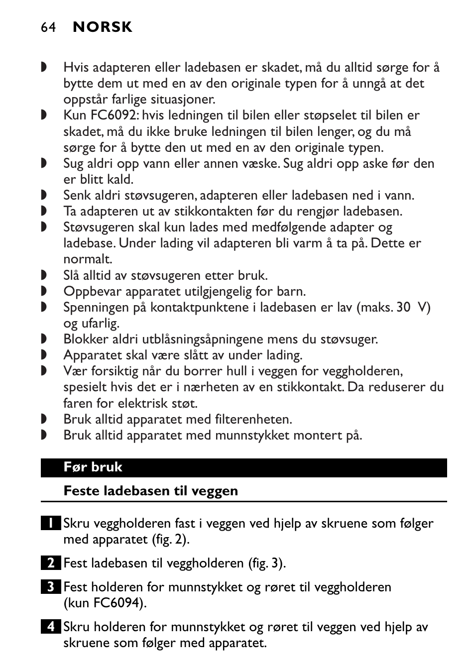 Philips FC6090 User Manual | Page 64 / 116