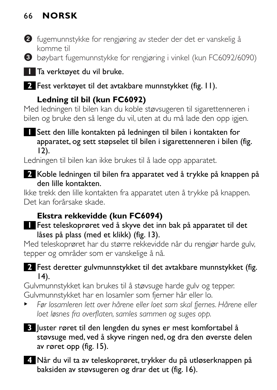 Philips FC6090 User Manual | Page 66 / 116