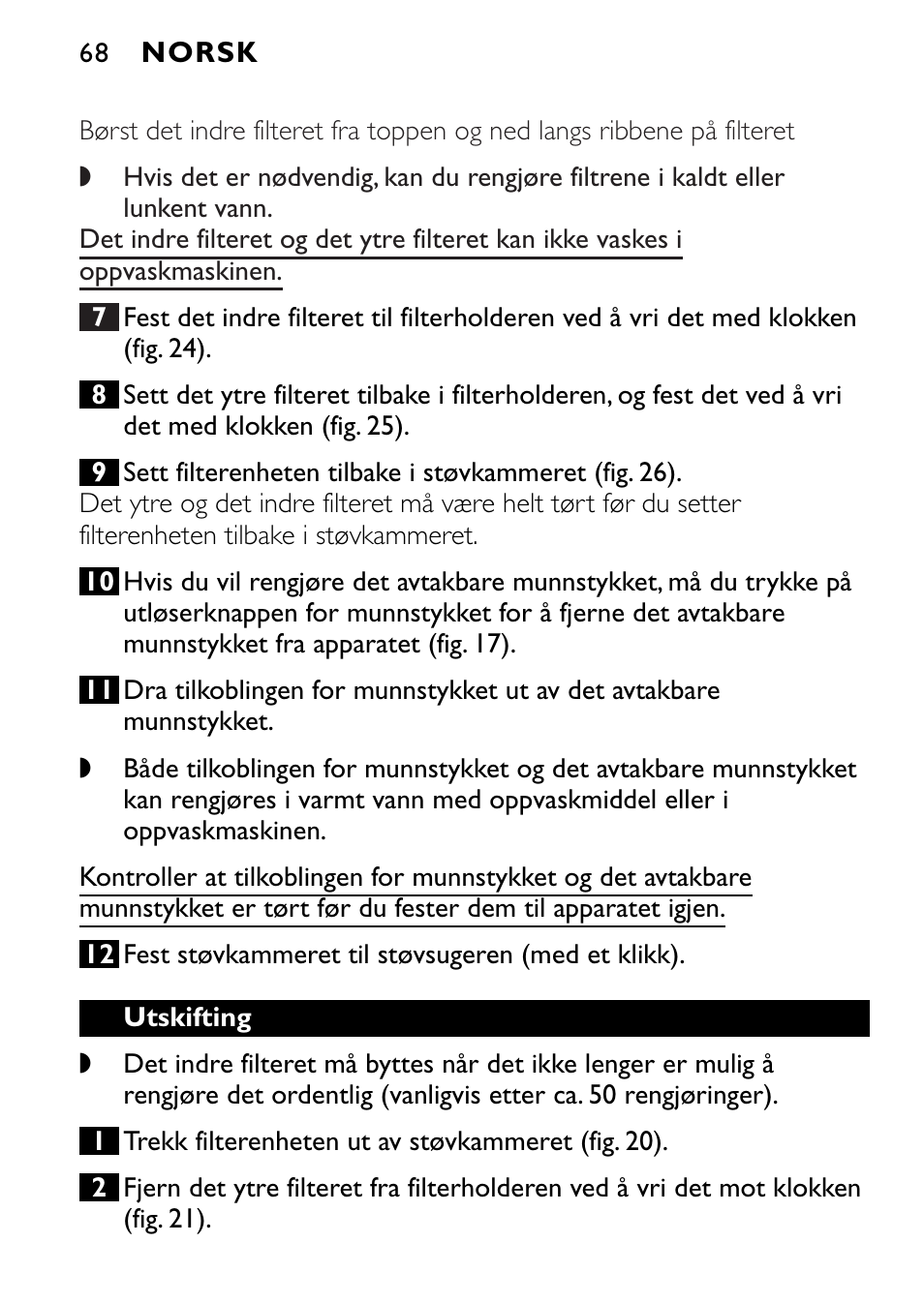 Philips FC6090 User Manual | Page 68 / 116