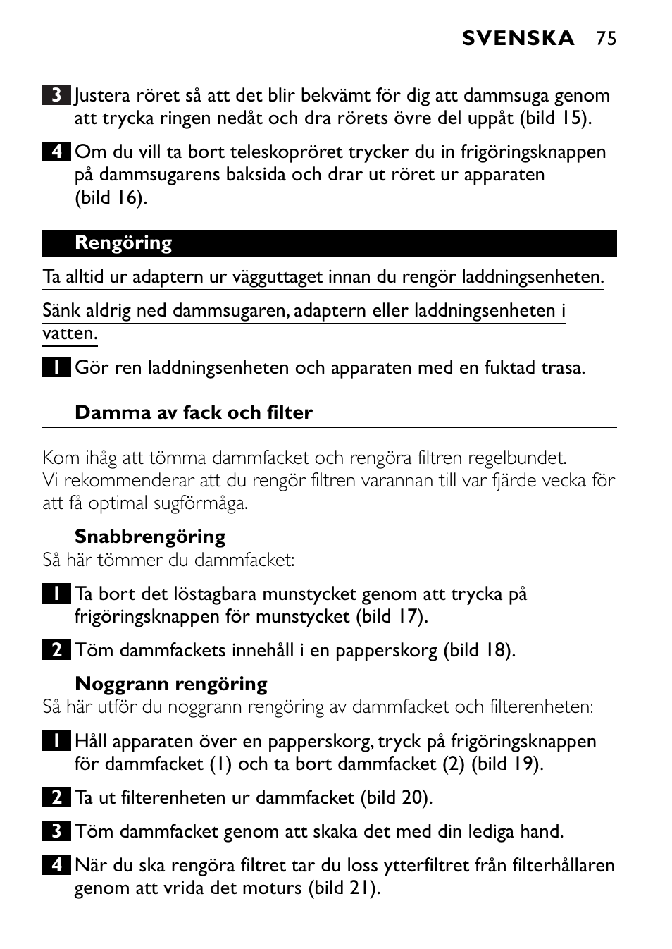 Philips FC6090 User Manual | Page 75 / 116