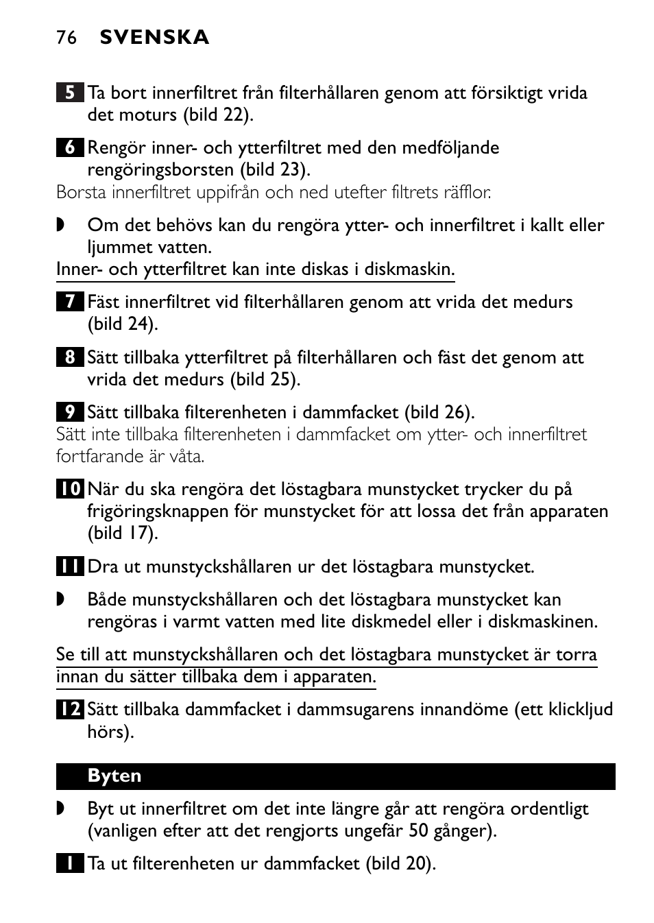 Philips FC6090 User Manual | Page 76 / 116