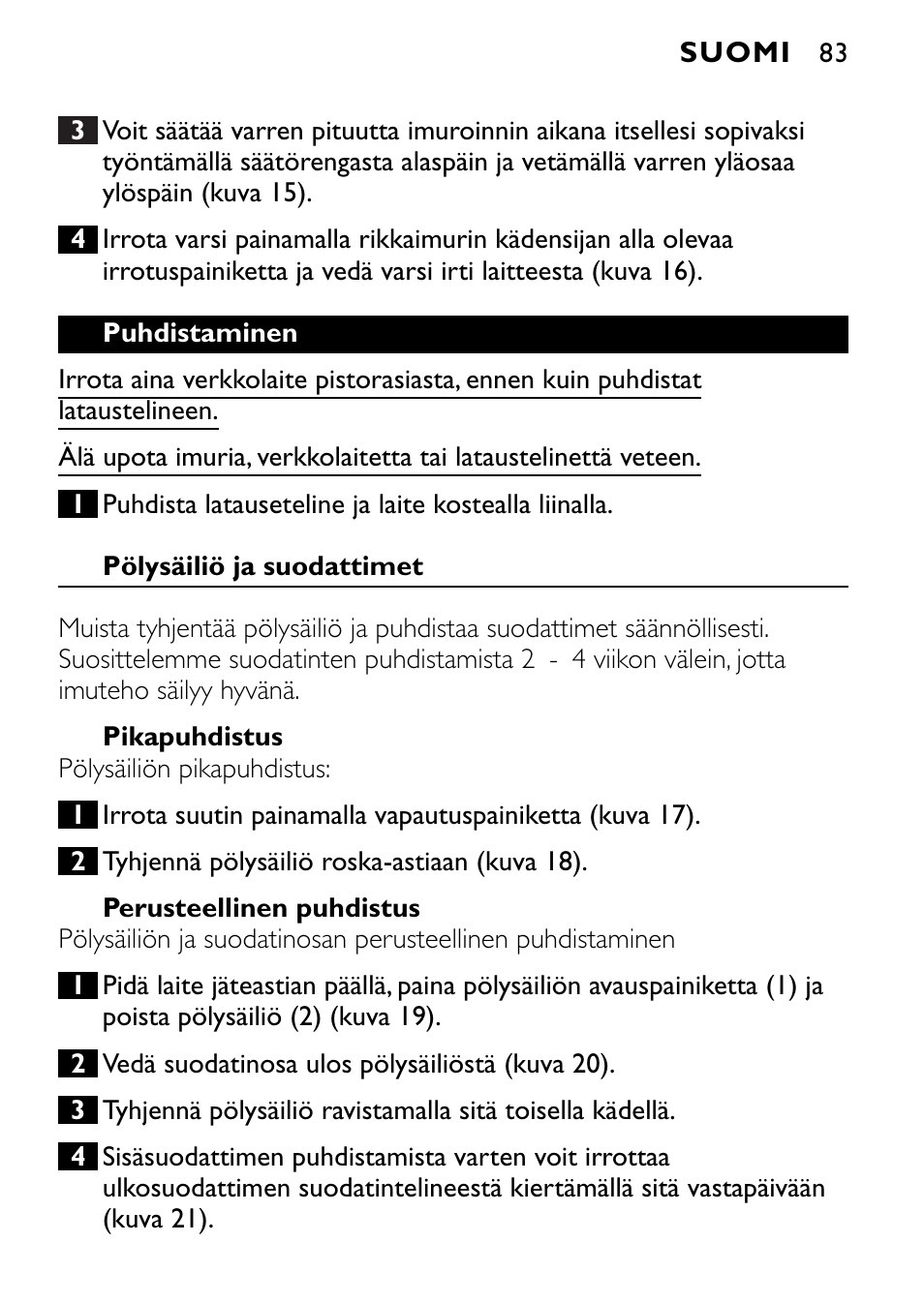 Philips FC6090 User Manual | Page 83 / 116