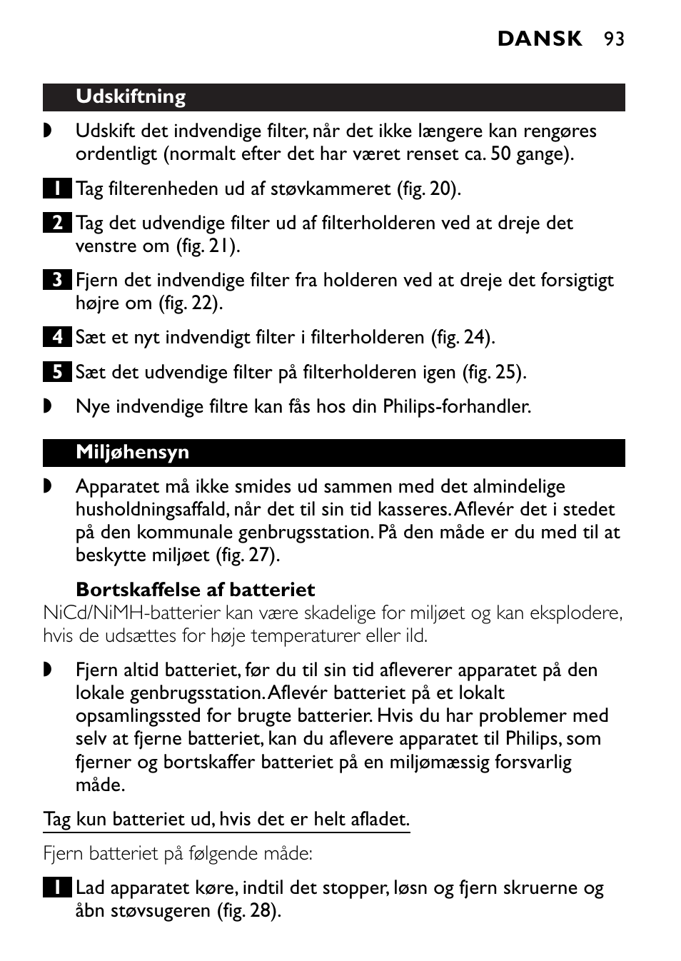 Philips FC6090 User Manual | Page 93 / 116