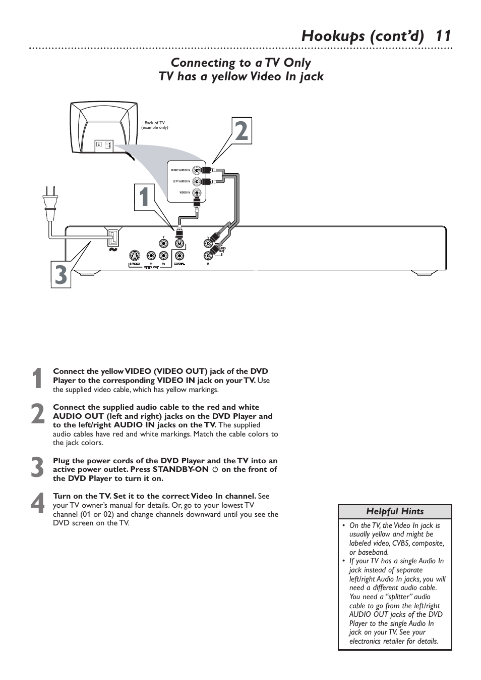 Hookups (cont’d) 11 | Philips DVD726v2 User Manual | Page 11 / 52