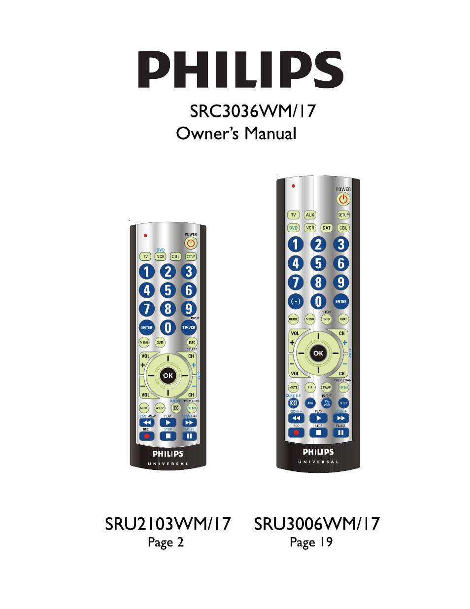 Philips src3036wm/17 User Manual | 35 pages