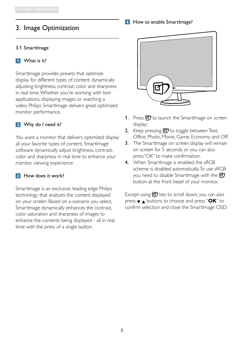 Image optimization | Philips 248X3LF User Manual | Page 10 / 47