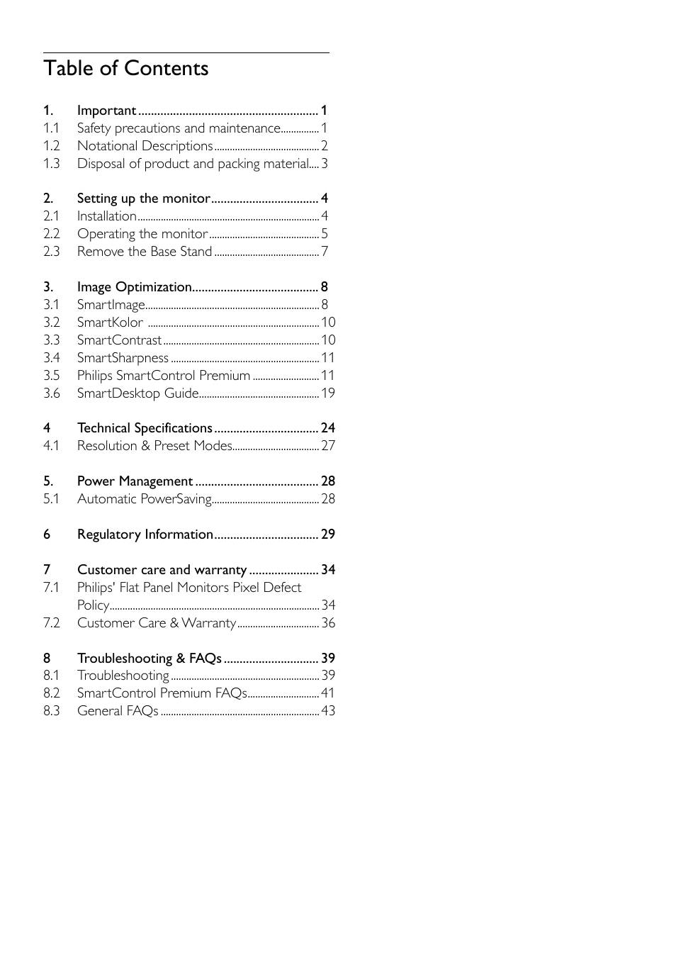 Philips 248X3LF User Manual | Page 2 / 47