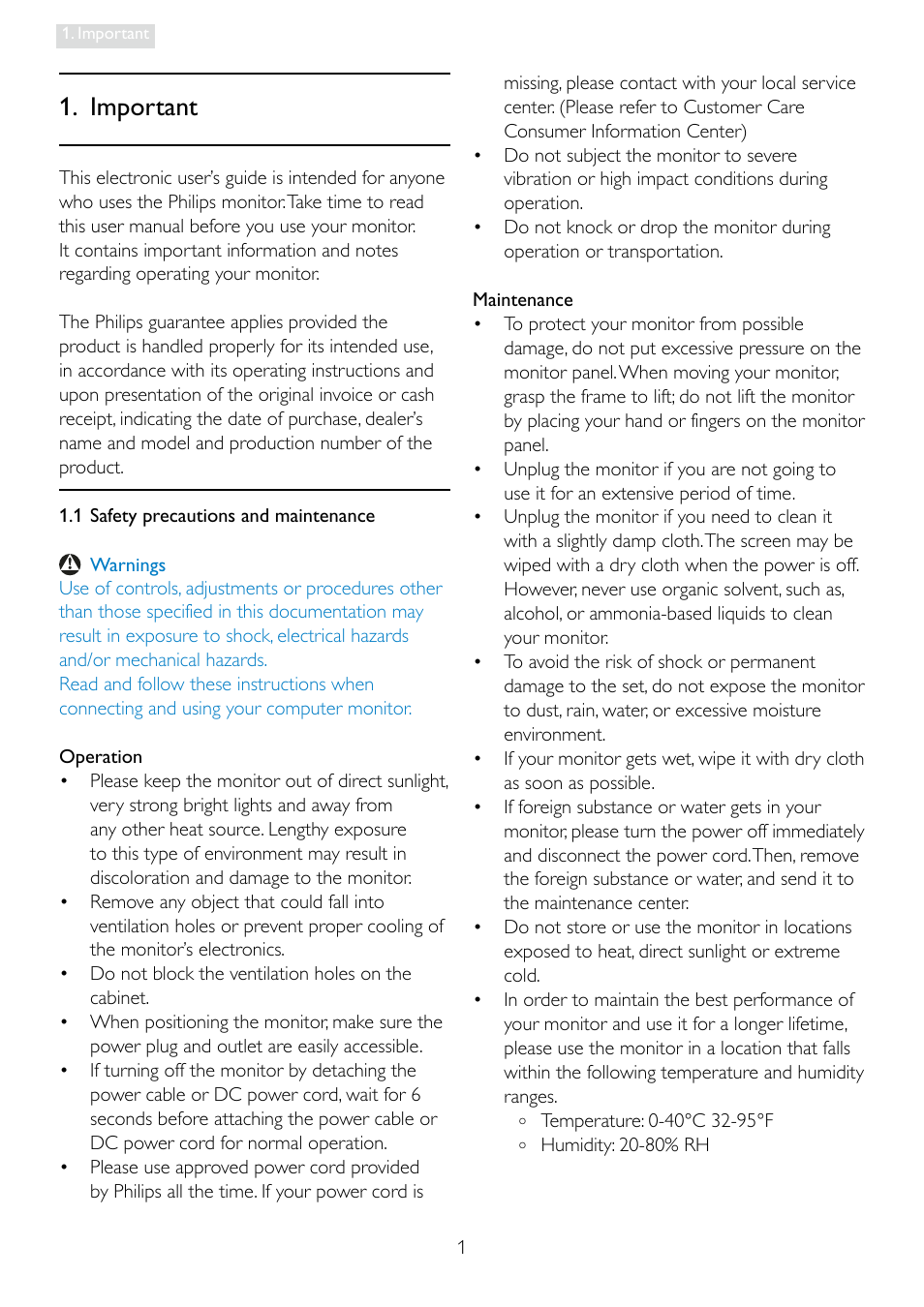 Important | Philips 248X3LF User Manual | Page 3 / 47