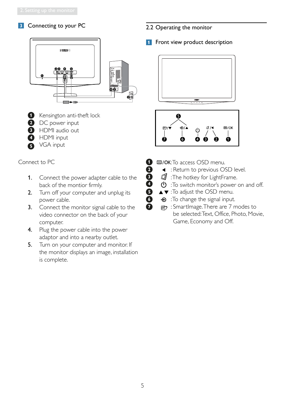 Philips 248X3LF User Manual | Page 7 / 47