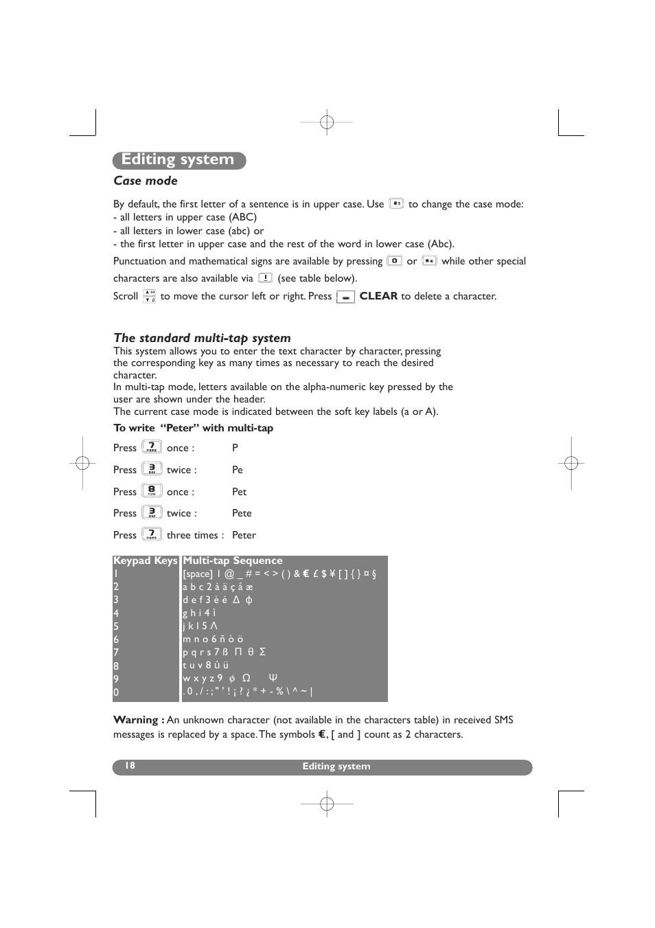 Editing system, Editing systems | Philips DECT 627 User Manual | Page 19 / 58