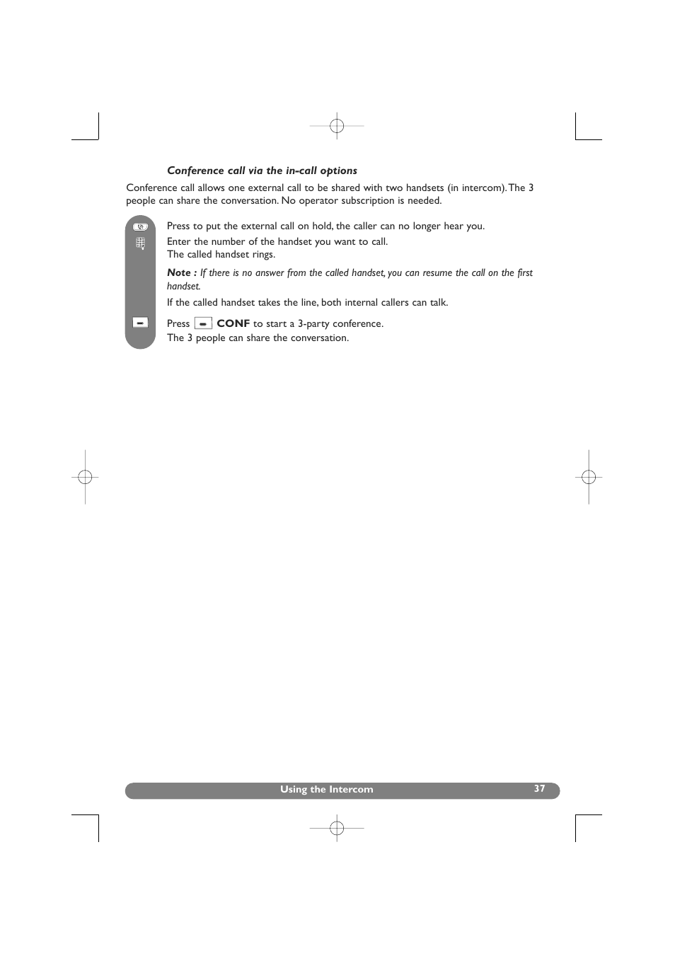 Conference call | Philips DECT 627 User Manual | Page 38 / 58