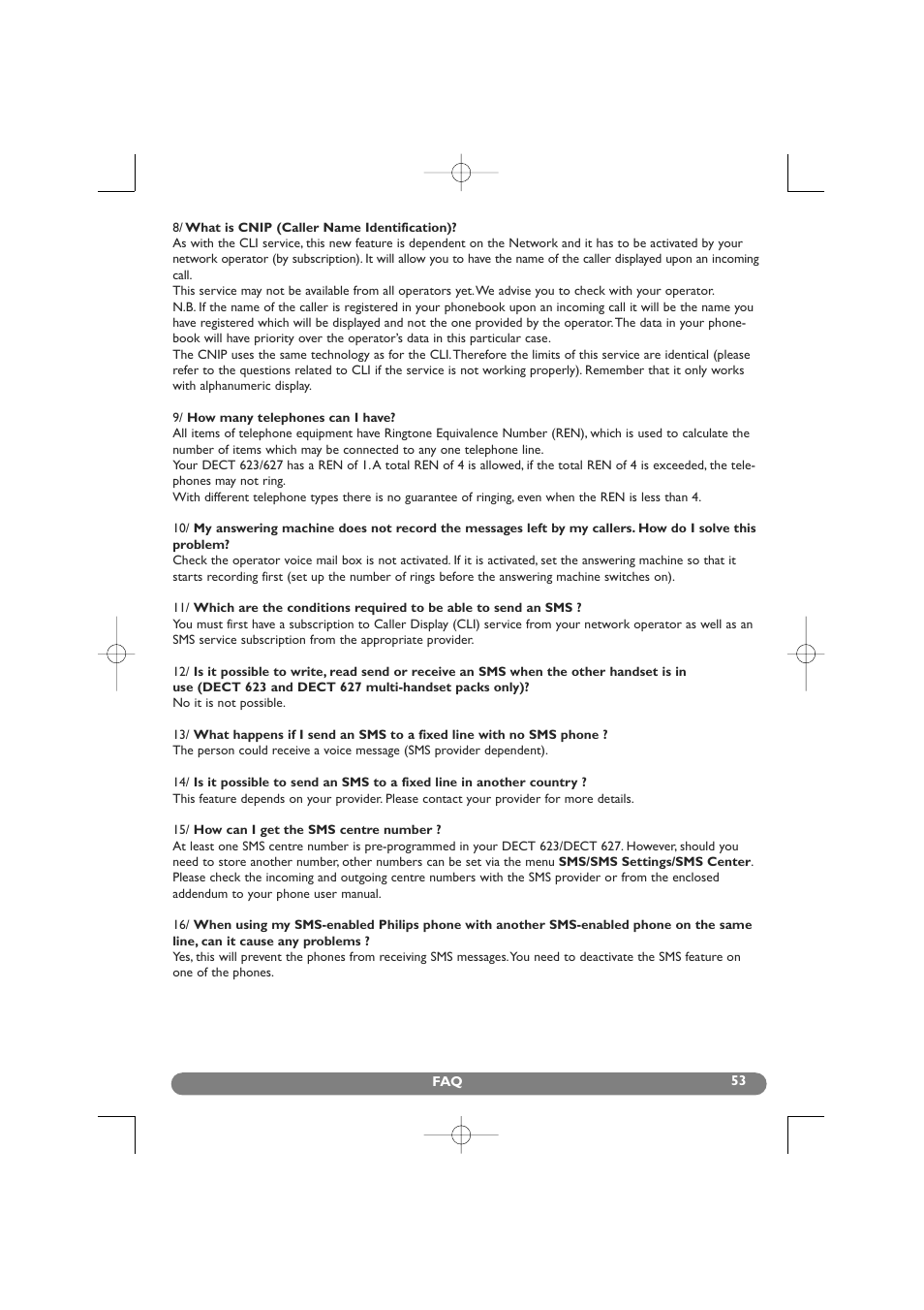 Philips DECT 627 User Manual | Page 54 / 58