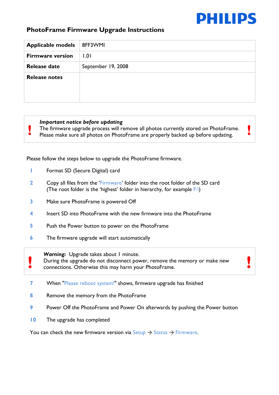 Philips ESXMIM User Manual | 1 page