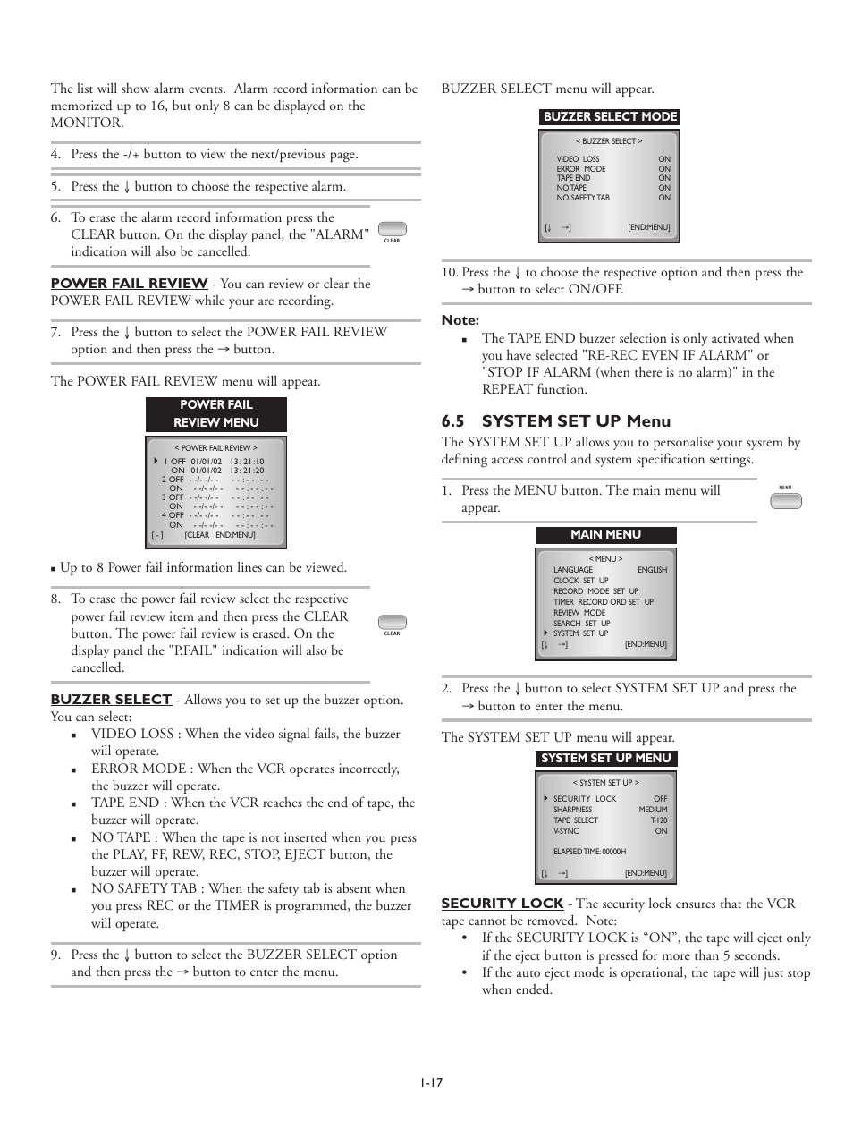 5 system set up menu | Philips RT30A User Manual | Page 19 / 26