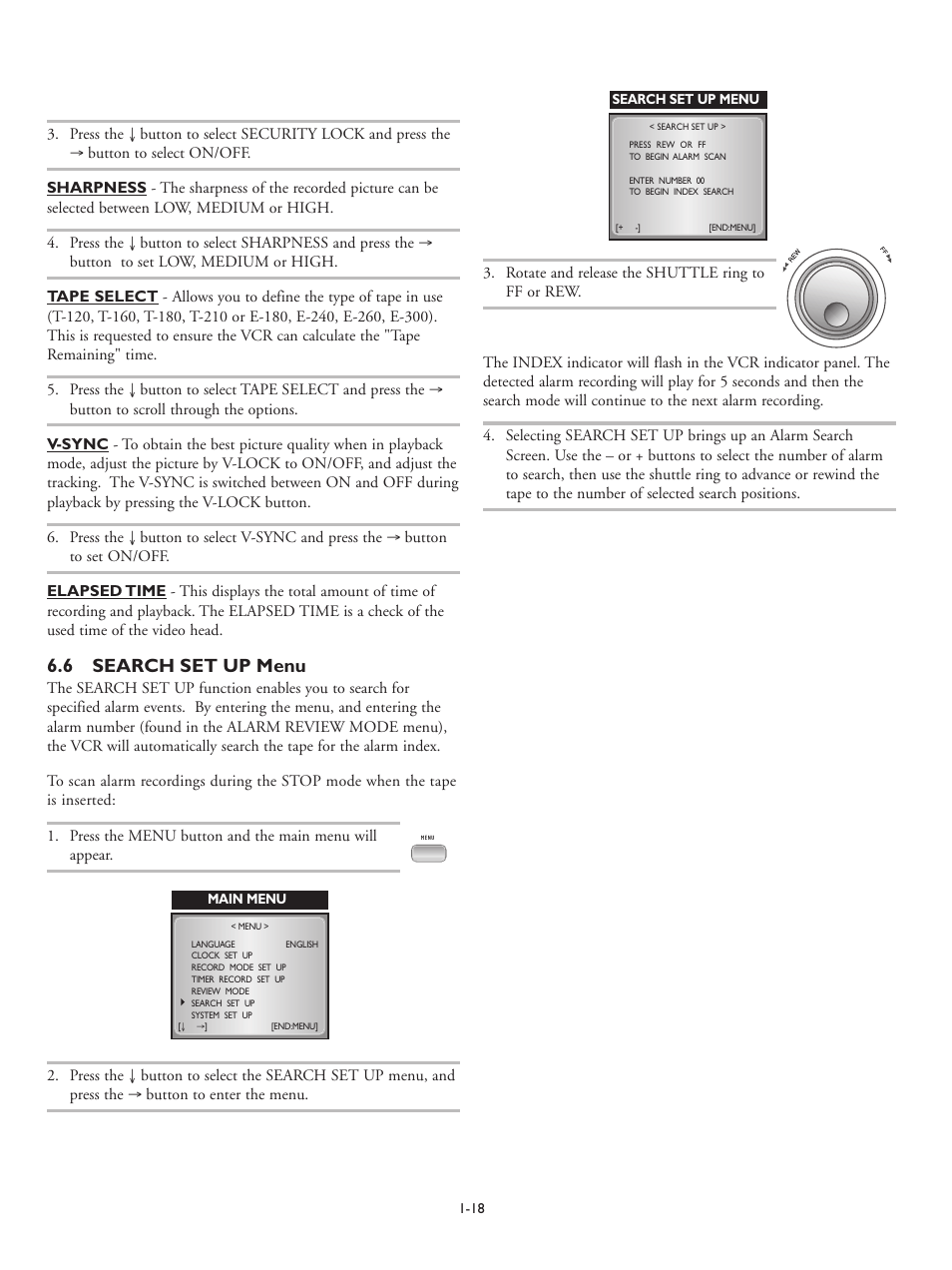 6 search set up menu | Philips RT30A User Manual | Page 20 / 26