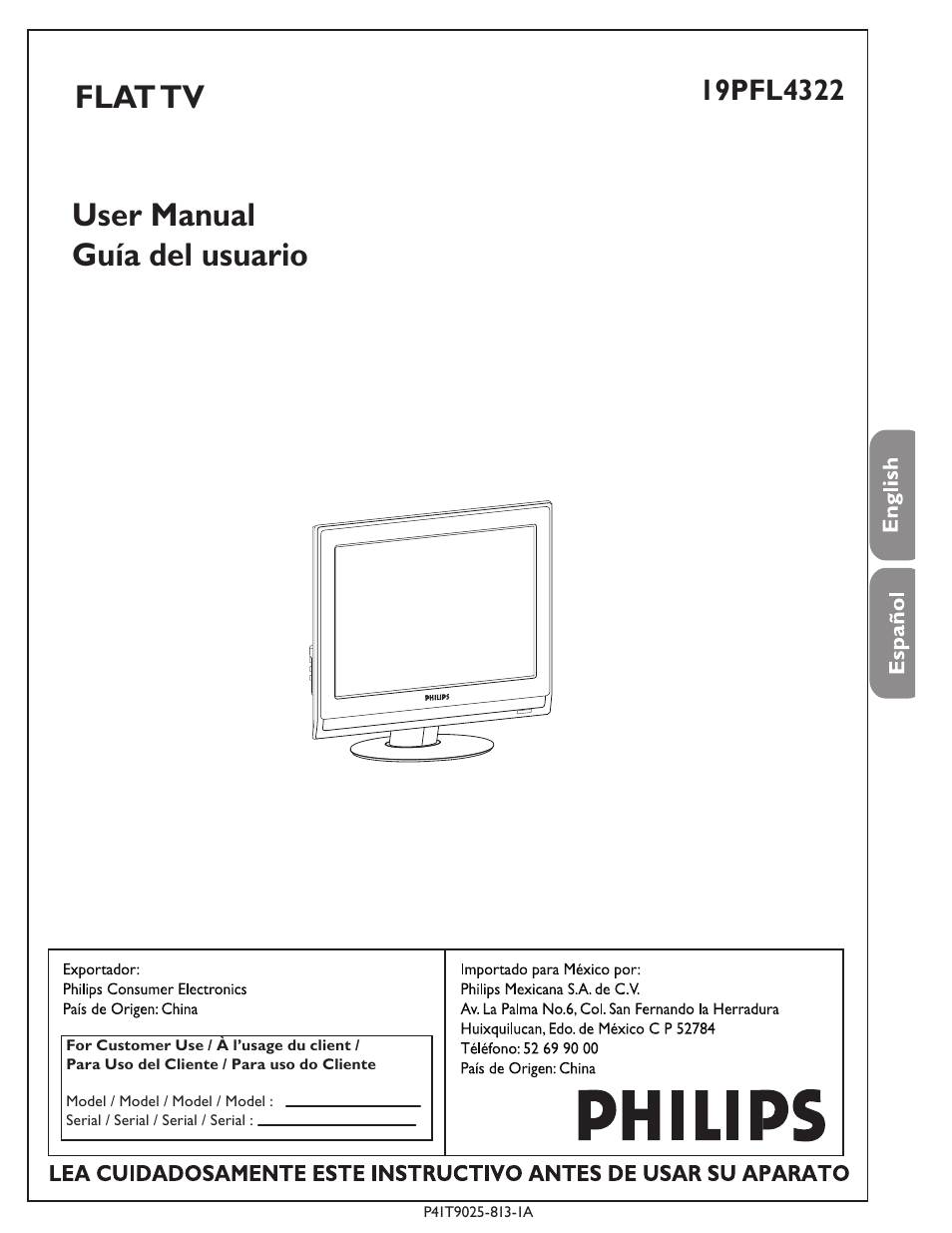 Philips 19PFL4322 User Manual | 36 pages