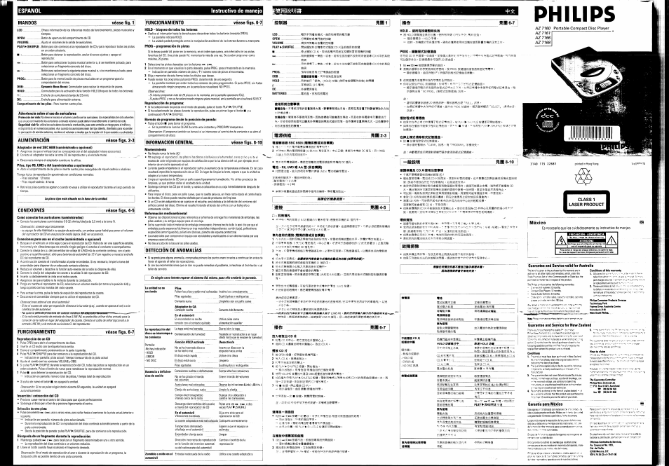 Philips AZ 7161 User Manual | 2 pages