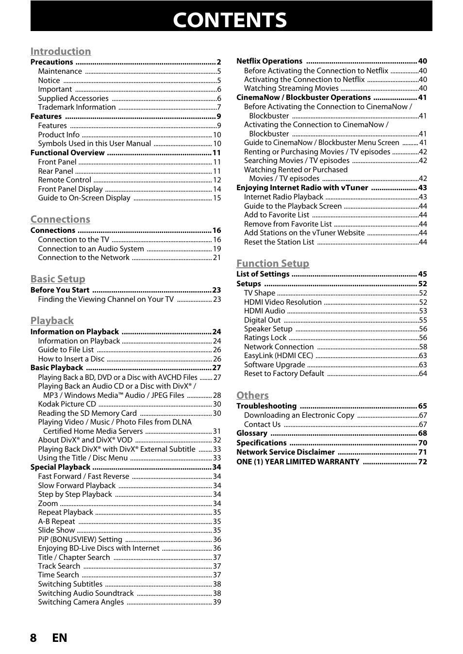 Philips BDP5010 User Manual | Page 8 / 74