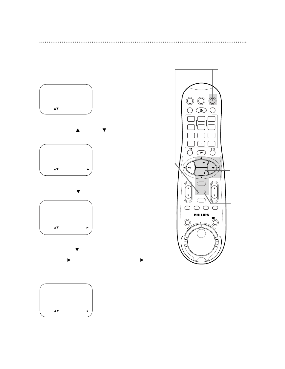 Press the vcr button, then press the menu button, Press the menu button | Philips VR1010BP User Manual | Page 31 / 84