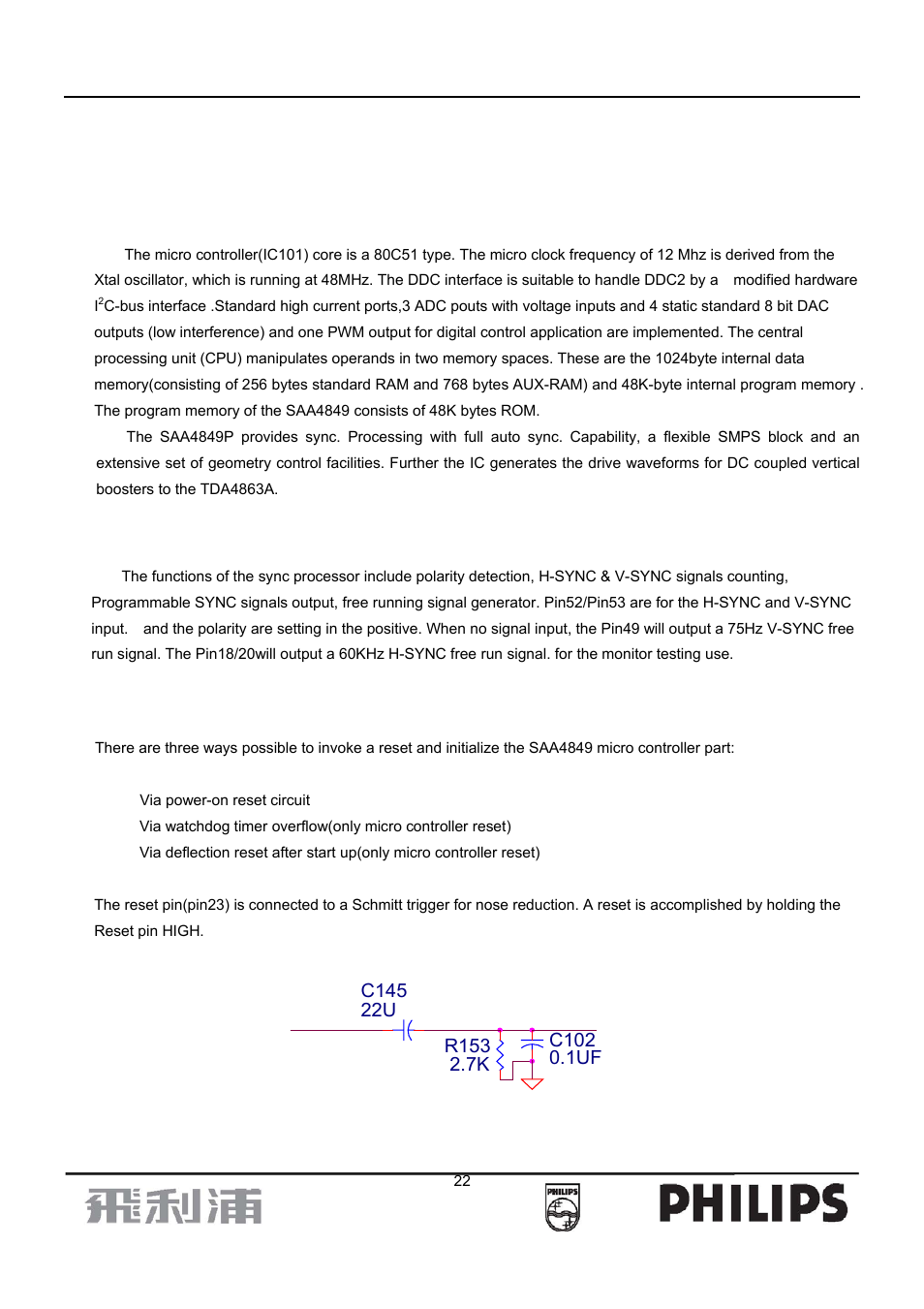 Circuit description | Philips 107B7 User Manual | Page 22 / 80