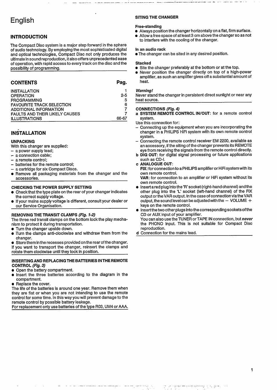English | Philips CDC 875 User Manual | Page 3 / 14