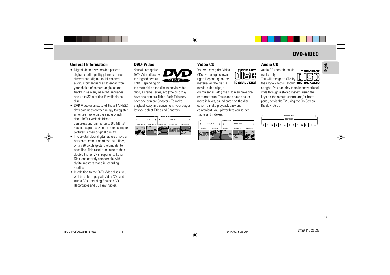 Dvd-video, General information, Video cd | Audio cd | Philips FW D5 User Manual | Page 17 / 42